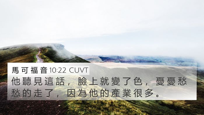 馬 可 福 音 10:22 CUVT Bible Verse Image