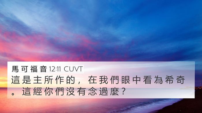 馬 可 福 音 12:11 CUVT 4K Wallpaper - 這 是 主 所 作 的 ， 在 我 們 眼 中 - 4K Wallpaper Bible Verse