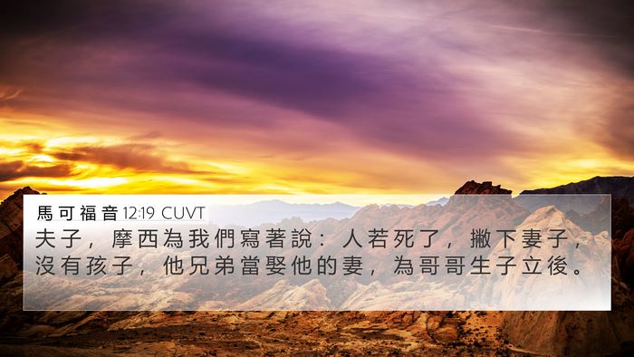 馬 可 福 音 12:19 CUVT Bible Verse Image