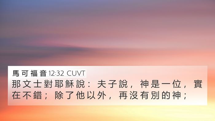 馬 可 福 音 12:32 CUVT Bible Verse Image