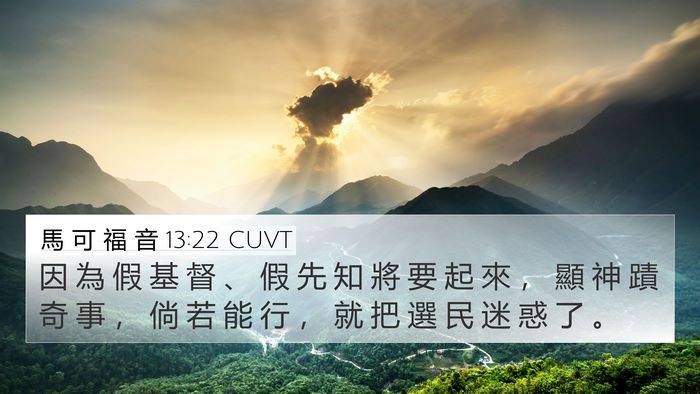 馬 可 福 音 13:22 CUVT Bible Verse Image