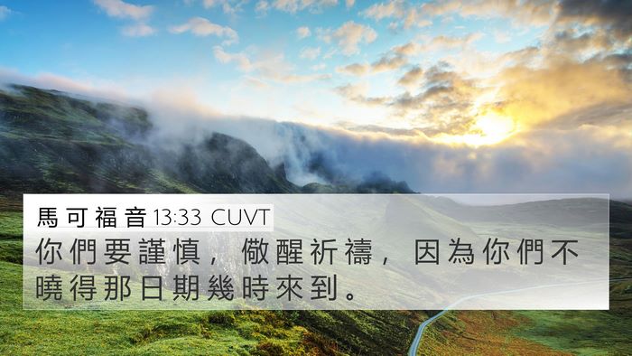 馬 可 福 音 13:33 CUVT Bible Verse Image