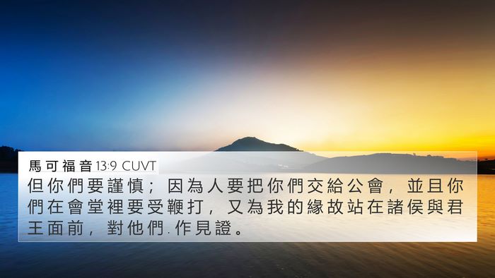 馬 可 福 音 13:9 CUVT Bible Verse Image