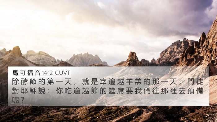 馬 可 福 音 14:12 CUVT 4K Wallpaper - 除 酵 節 的 第 一 天 ， 就 是 宰 逾 - 4K Wallpaper Bible Verse