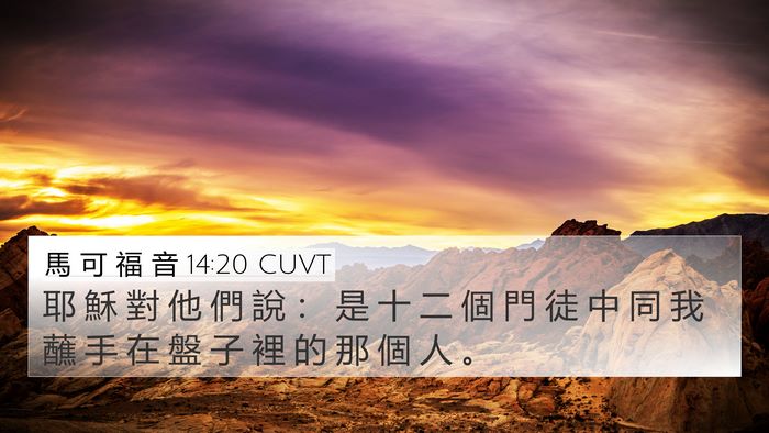 馬 可 福 音 14:20 CUVT Bible Verse Image
