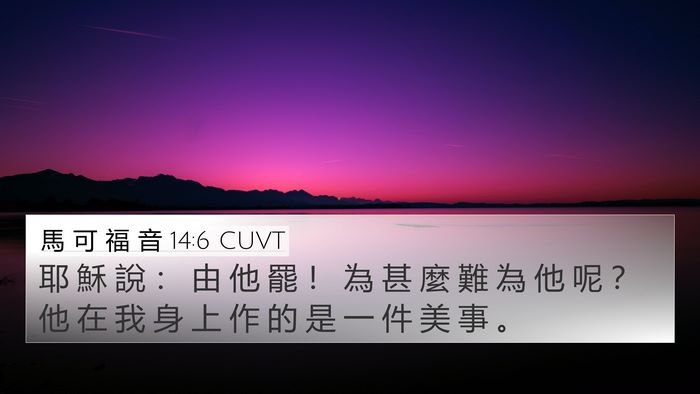 馬 可 福 音 14:6 CUVT Bible Verse Image