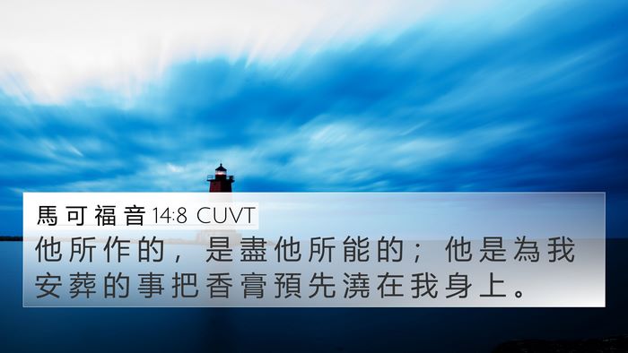 馬 可 福 音 14:8 CUVT Bible Verse Image