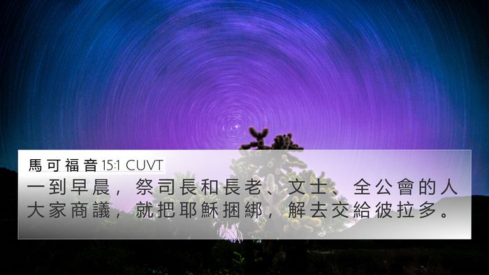 馬 可 福 音 15:1 CUVT Bible Verse Image