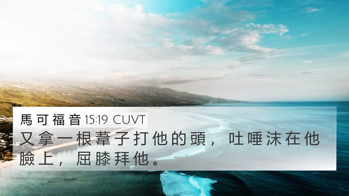 馬 可 福 音 15:19 CUVT Bible Verse Image