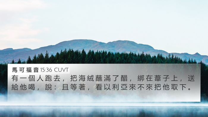 馬 可 福 音 15:36 CUVT Bible Verse Image