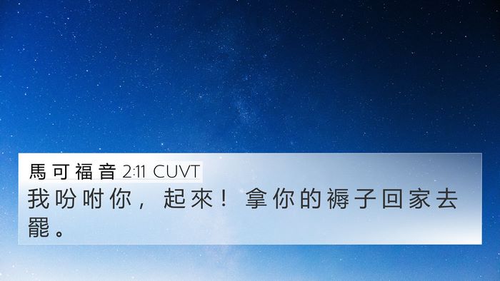 馬 可 福 音 2:11 CUVT Bible Verse Image
