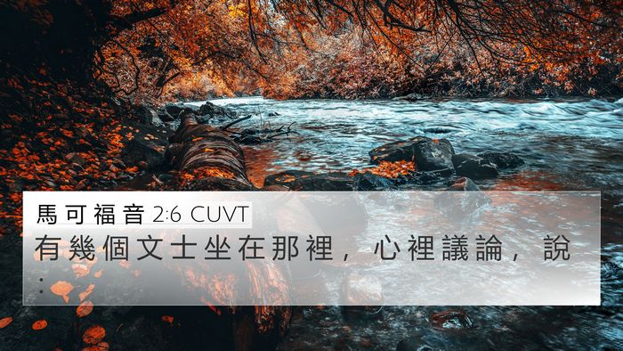 馬 可 福 音 2:6 CUVT Bible Verse Image