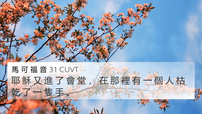 馬 可 福 音 3:1 CUVT Bible Verse Image