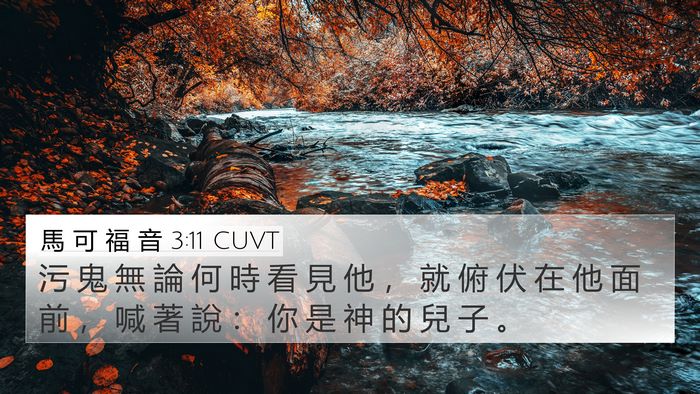馬 可 福 音 3:11 CUVT Bible Verse Image