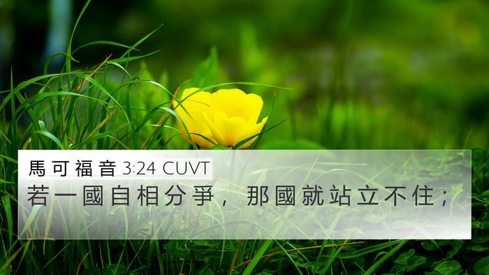 馬 可 福 音 3:24 CUVT 4K Wallpaper - 若 一 國 自 相 分 爭 ， 那 國 就 站 - 4K Wallpaper Bible Verse