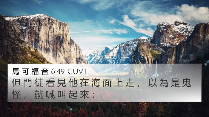 馬 可 福 音 6:49 CUVT Bible Verse Image