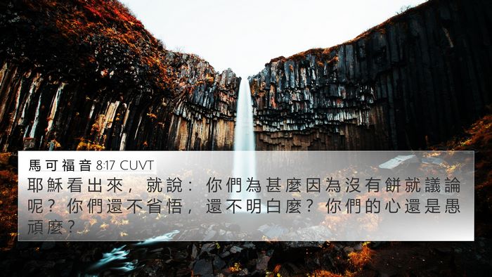 馬 可 福 音 8:17 CUVT Bible Verse Image