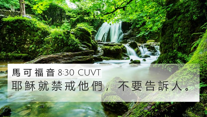 馬 可 福 音 8:30 CUVT Bible Verse Image