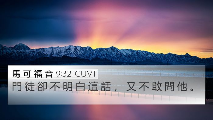 馬 可 福 音 9:32 CUVT Bible Verse Image
