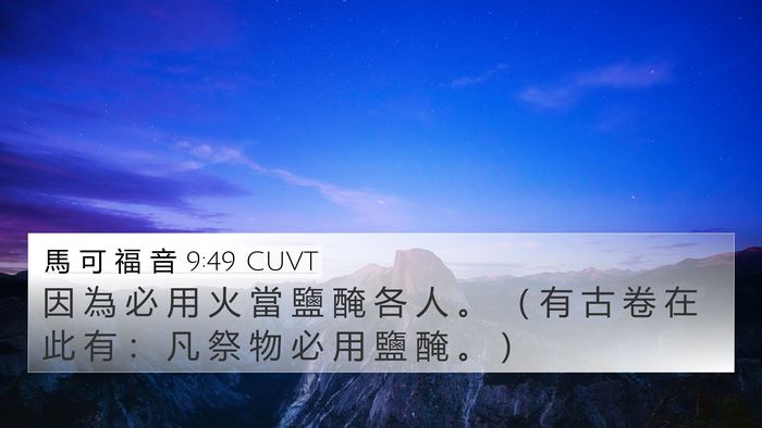馬 可 福 音 9:49 CUVT Bible Verse Image