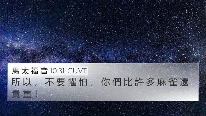 馬 太 福 音 10:31 CUVT Bible Verse Image