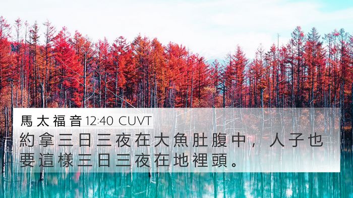 馬 太 福 音 12:40 CUVT Bible Verse Image