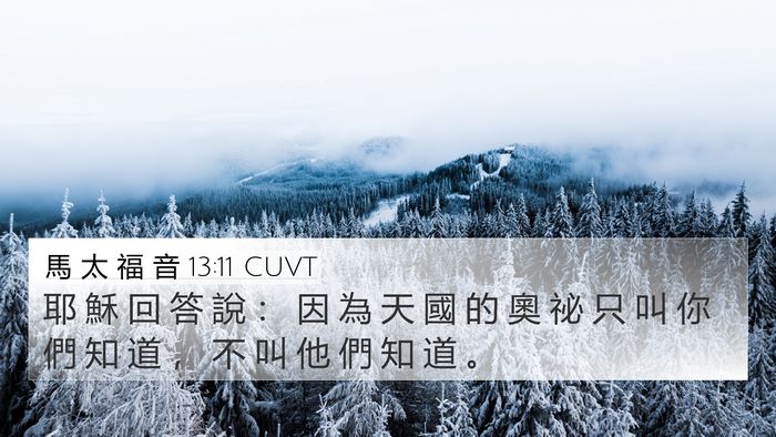 馬 太 福 音 13:11 CUVT Bible Verse Image