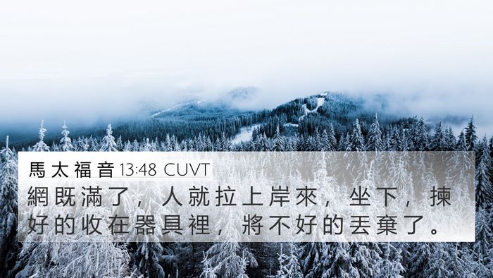 馬 太 福 音 13:48 CUVT 4K Wallpaper - 網 既 滿 了 ， 人 就 拉 上 岸 來 ， - 4K Wallpaper Bible Verse