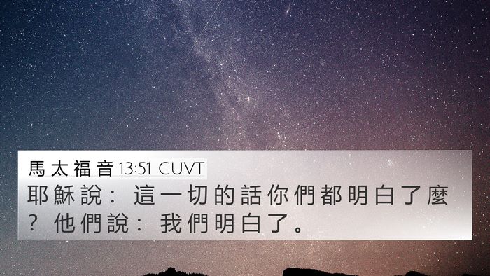 馬 太 福 音 13:51 CUVT Bible Verse Image