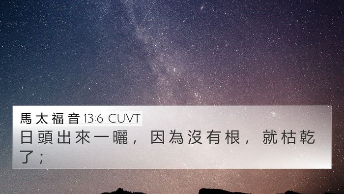 馬 太 福 音 13:6 CUVT Bible Verse Image