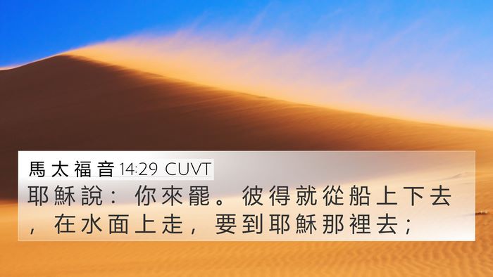 馬 太 福 音 14:29 CUVT 4K Wallpaper - 耶 穌 說 ： 你 來 罷 。 彼 得 就 從 - 4K Wallpaper Bible Verse