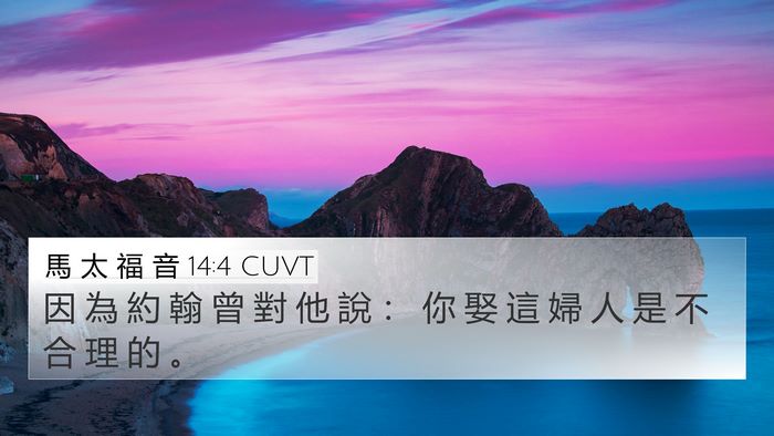馬 太 福 音 14:4 CUVT Bible Verse Image