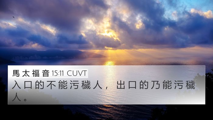 馬 太 福 音 15:11 CUVT Bible Verse Image