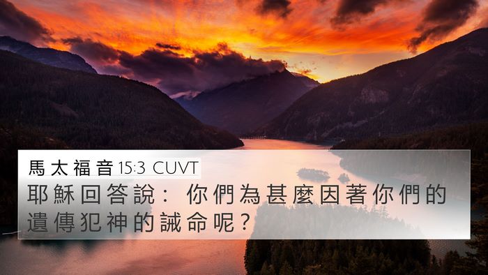 馬 太 福 音 15:3 CUVT Bible Verse Image
