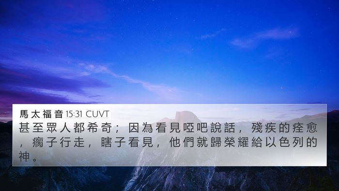 馬 太 福 音 15:31 CUVT Bible Verse Image