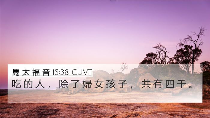 馬 太 福 音 15:38 CUVT 4K Wallpaper - 吃 的 人 ， 除 了 婦 女 孩 子 ， 共 - 4K Wallpaper Bible Verse