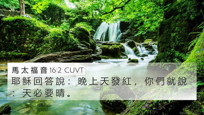 馬 太 福 音 16:2 CUVT 4K Wallpaper - 耶 穌 回 答 說 ： 晚 上 天 發 紅 ， - 4K Wallpaper Bible Verse