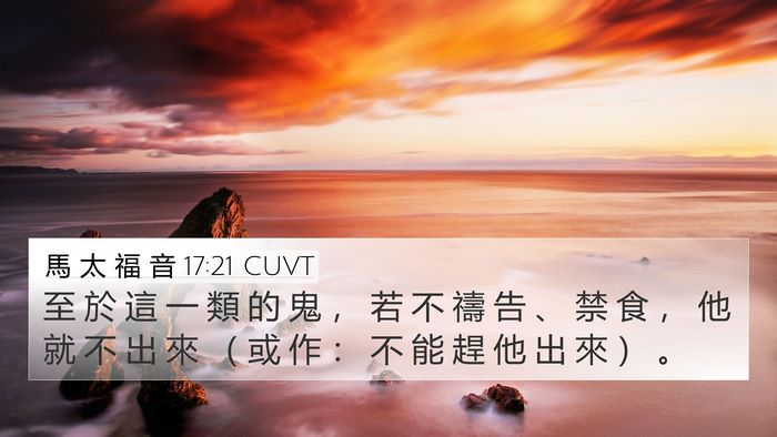 馬 太 福 音 17:21 CUVT 4K Wallpaper - 至 於 這 一 類 的 鬼 ， 若 不 禱 告 - 4K Wallpaper Bible Verse