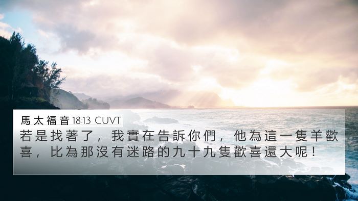 馬 太 福 音 18:13 CUVT Bible Verse Image