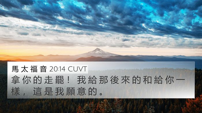 馬 太 福 音 20:14 CUVT Bible Verse Image