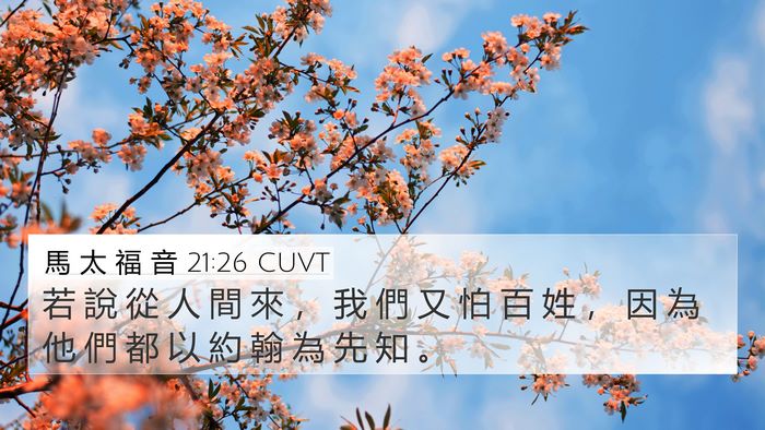 馬 太 福 音 21:26 CUVT Bible Verse Image