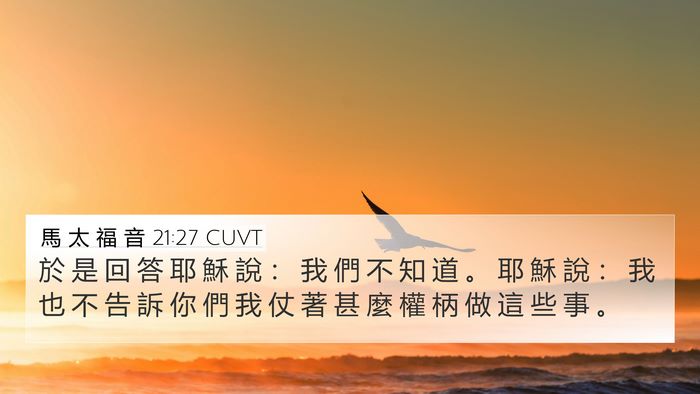 馬 太 福 音 21:27 CUVT 4K Wallpaper - 於 是 回 答 耶 穌 說 ： 我 們 不 知 - 4K Wallpaper Bible Verse