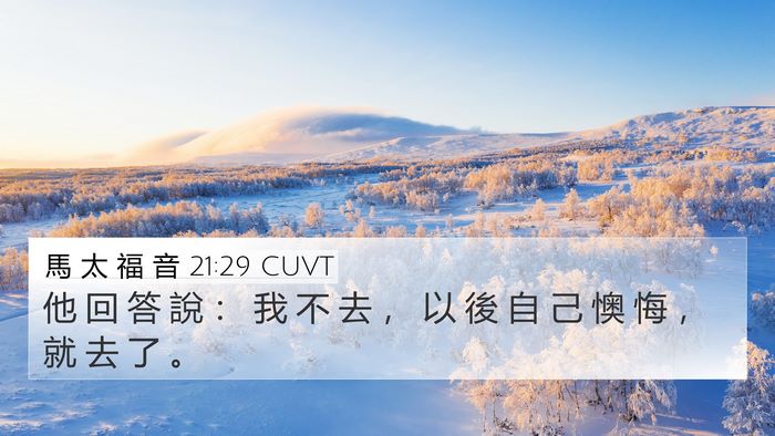 馬 太 福 音 21:29 CUVT 4K Wallpaper - 他 回 答 說 ： 我 不 去 ， 以 後 自 - 4K Wallpaper Bible Verse