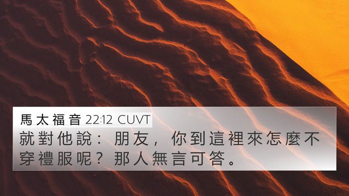 馬 太 福 音 22:12 CUVT Bible Verse Image