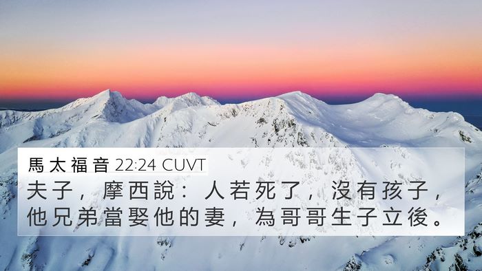 馬 太 福 音 22:24 CUVT Bible Verse Image