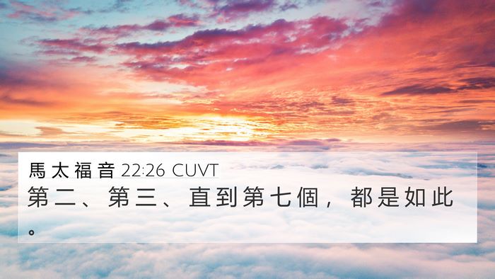 馬 太 福 音 22:26 CUVT Bible Verse Image