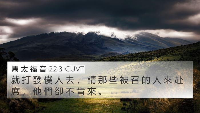 馬 太 福 音 22:3 CUVT Bible Verse Image