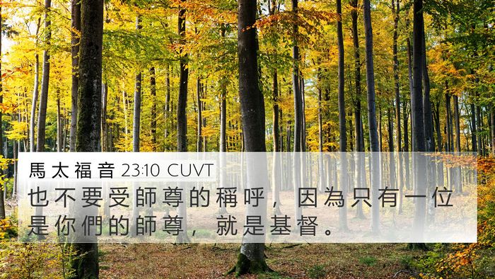 馬 太 福 音 23:10 CUVT Bible Verse Image