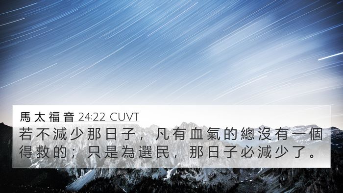 馬 太 福 音 24:22 CUVT Bible Verse Image
