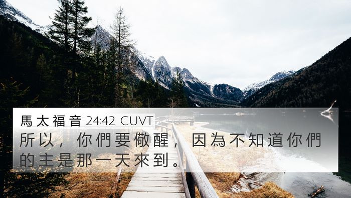 馬 太 福 音 24:42 CUVT Bible Verse Image